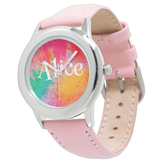 Pretty Pastel Abstracts Coloured  Watch (Angled)