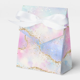 Pretty Pastel Agate   Gold Glitter Vein Watercolor Favour Box