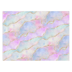 Pretty Pastel Agate   Gold Glitter Vein Watercolor Tablecloth