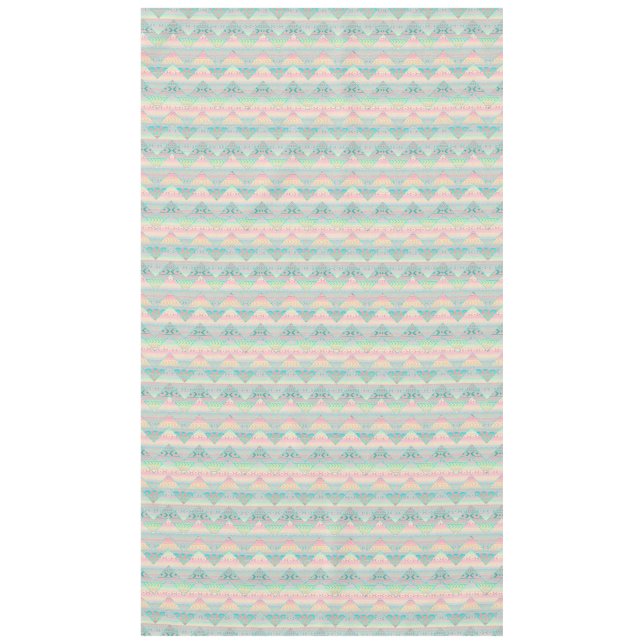 Pretty Pastel Aztec Tribal Influenced Pattern Tablecloth (Front)
