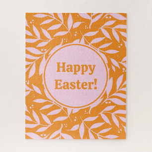 Pretty pastel branches - orange and pink Easter Jigsaw Puzzle