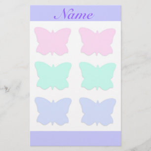 Pretty Pastel Butterflies Custom Stationery
