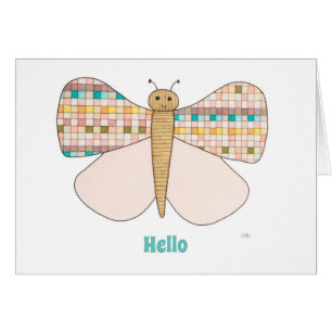 Pretty Pastel Butterfly Art Notecard-Erin Brie Art