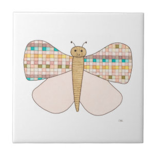 Pretty Pastel Butterfly Art Tile-Erin Brie Art Cer Ceramic Tile