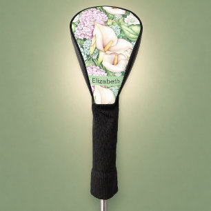 Pretty Pastel Calla Lily Personalised Golf Head Cover