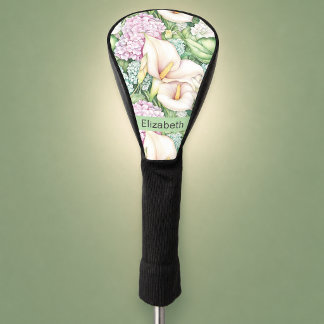 Pretty Pastel Calla Lily Personalised Golf Head Cover