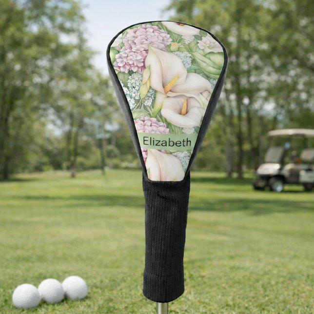 Pretty Pastel Calla Lily Personalized Golf Head Cover (Creator Uploaded)