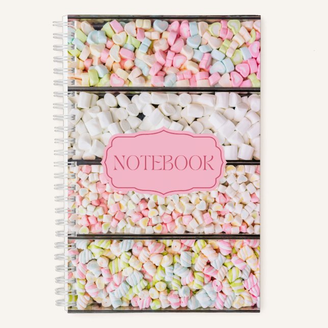 Pretty Pastel Candies Cute Notebook (Front)