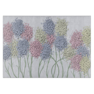 Pretty Pastel Coloured Flowers Cutting Board