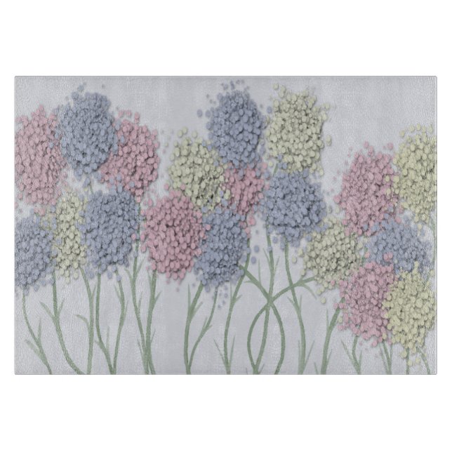 Pretty Pastel Coloured Flowers Cutting Board (Front)