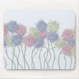 Pretty Pastel Coloured Flowers Mouse Pad