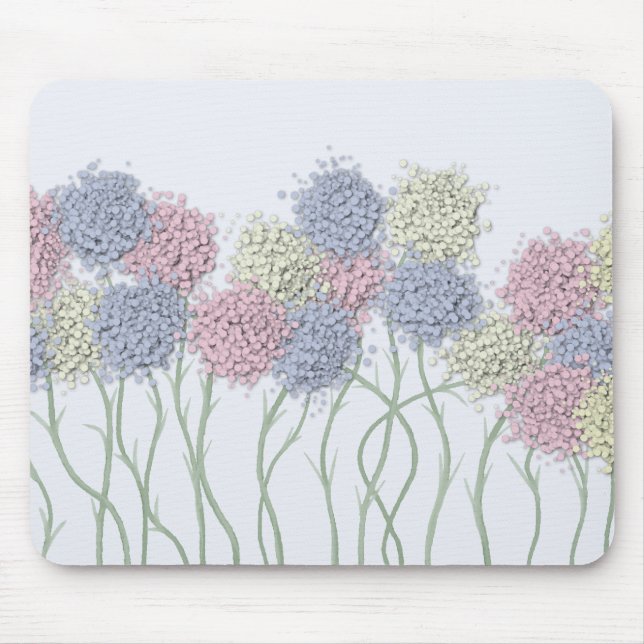 Pretty Pastel Coloured Flowers Mouse Pad (Front)