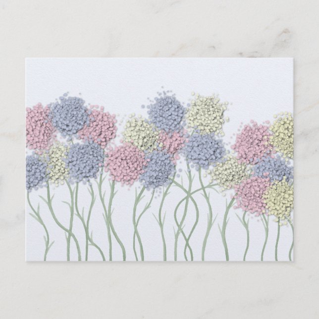 Pretty Pastel Coloured Flowers Postcard (Front)