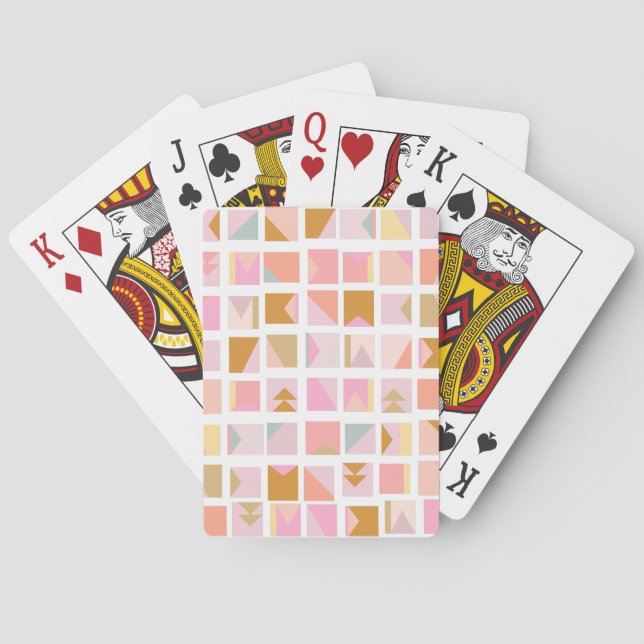 Pretty Pastel Colours Modern Geometric Design Playing Cards (Back)