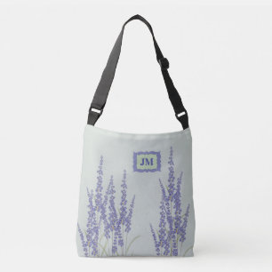 Pretty Pastel Cross Body Tote with Lavender Flower