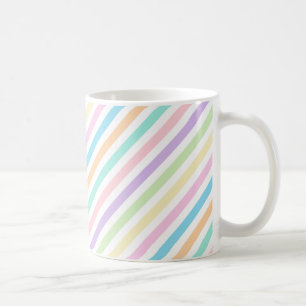 Pretty Pastel Diagonal Stripes Pattern Mug
