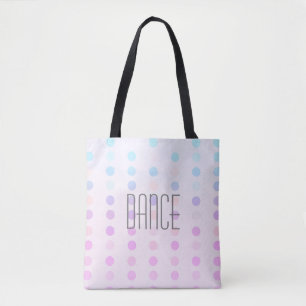 pretty pastel dots  dance tote bag