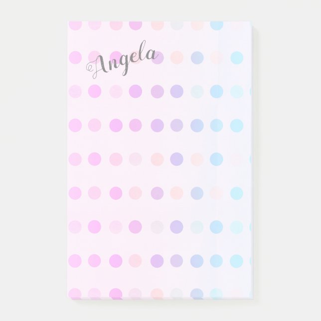 pretty pastel dots design custom post it note (Front)