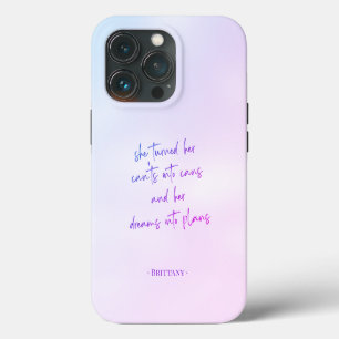 Pretty Pastel Dreams into Plans Quote iPhone 13 Pro Case