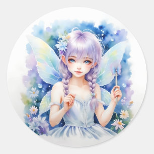 Pretty Pastel Fairy Classic Round Sticker