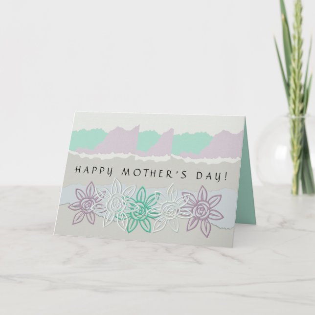 Pretty Pastel Floral Happy Mother's Day Card (Front)