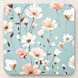 Pretty Pastel floral pattern, AI generated, Coaster