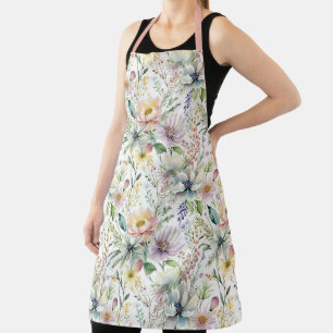 Pretty pastel floral pattern apron