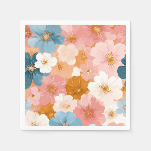 Pretty Pastel Floral Pattern Napkin