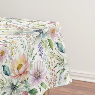 Pretty pastel floral pattern tablecloth