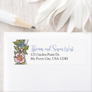 Pretty Pastel Floral Return Address Wedding Label
