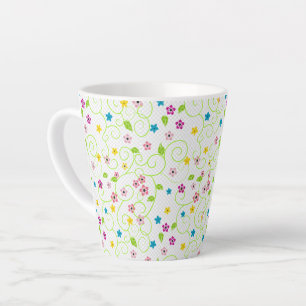Pretty Pastel Flowers Latte Mug