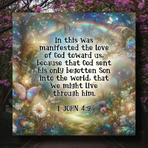 Pretty Pastel Flowers Scripture Religious Easter  Holiday Card