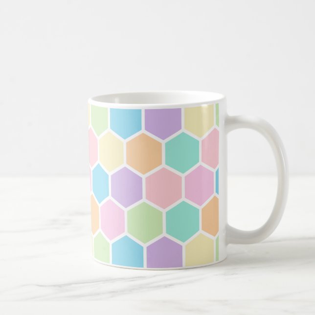 Pretty Pastel Honeycomb Pattern Mug (Right)