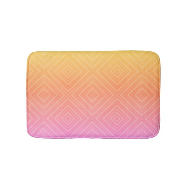 Pretty Pastel Hypnotic Diamond Modern Pop Art Bath Mat (Front)