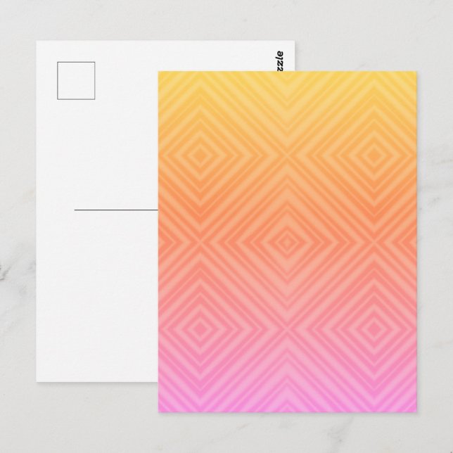 Pretty Pastel Hypnotic Diamond Modern Pop Art Postcard (Front/Back)