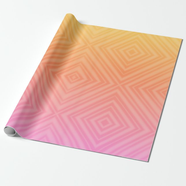 Pretty Pastel Hypnotic Diamond Modern Pop Art Wrapping Paper (Unrolled)