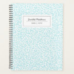 Pretty Pastel Leopard Pattern Print Name Blue Planner<br><div class="desc">This stylish planner notebook features a leopard print pattern in light blue. Easy to personalise for any use - a gift, back to school, college, teens, moms, etc! The back contains the same background design as the front. Great for someone who needs to stay organised! For custom design or product...</div>