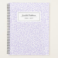 Pretty Pastel Leopard Pattern Print Name Purple