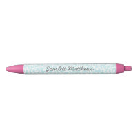 Pretty Pastel Leopard Print Pattern Blue Name