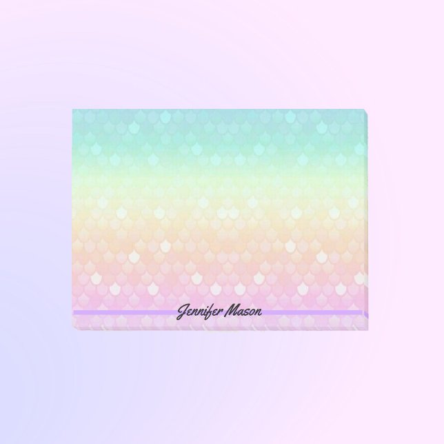 Pretty Pastel Mermaid Personal Add Name Post-it Notes (Creator Uploaded)