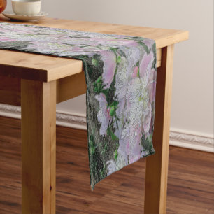 PRETTY PASTEL PEONIES TABLE RUNNER/PHOTOG.DIG.EFFE SHORT TABLE RUNNER