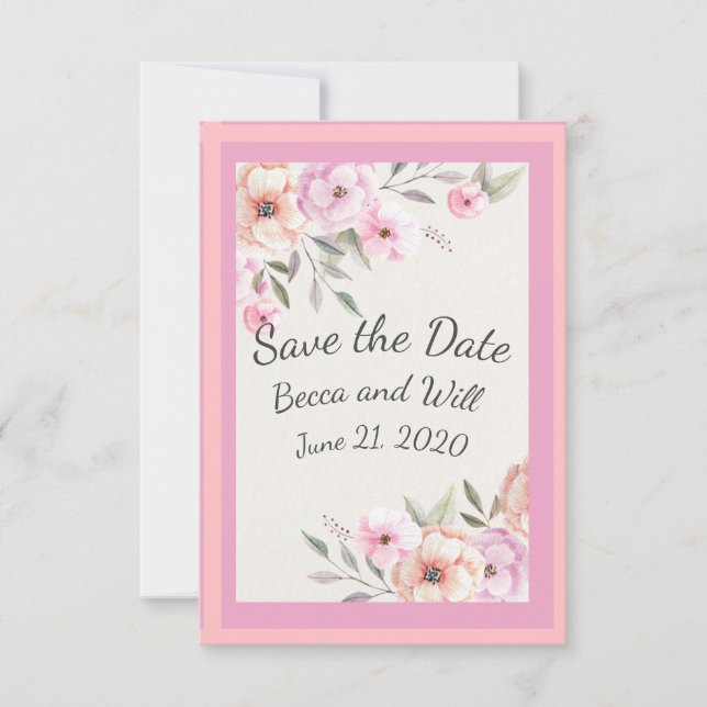 Pretty Pastel Petals Save The Date (Front)
