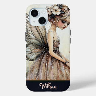 Pretty Pastel Pink Floral Fairy Personalised iPhone 15 Case