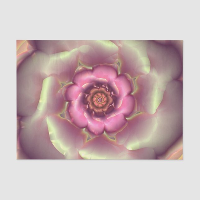 Pretty Pastel Pink Fractal Flower Tissue Paper (Front)