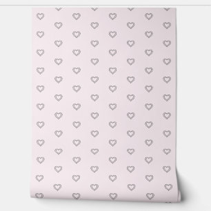 Pretty Pastel Pink Love Hearts Pattern Abstract Wallpaper