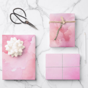 Pretty Pastel Pink Watercolor Wrapping Paper Sheet