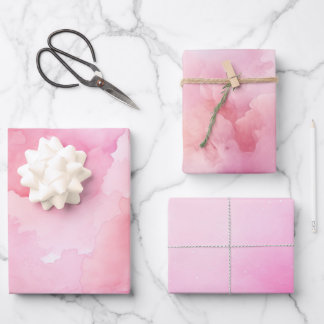 Pretty Pastel Pink Watercolor Wrapping Paper Sheet