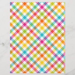 Pretty Pastel Plaid Spring Scrapbook Paper