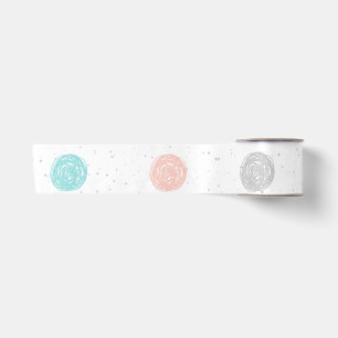 Pretty Pastel Polka Dot  Satin Ribbon