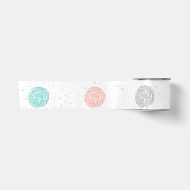Pretty Pastel Polka Dot  Satin Ribbon (Front)